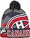 NHL Montreal Canadiens Men's Face-Off Cuffed Pom Knit Cap, One Size, Gray