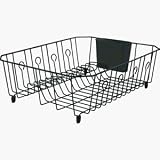 Rubbermaid 6032ARBLA Antimicrobial Large Dish Drainer, Black