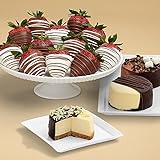 Shari's Berries - Dipped Cheesecake Trio and Full Dozen Swizzled Strawberries