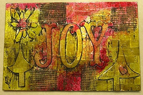 Christmas Decoration, Distressed Metal Mixed Media Sign- Christmas wall art- decor- JOY