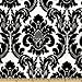 60'' Wide Dior Flocked Damask Onyx/White Fabric By The Yard
