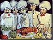 Bon Appetit by Jann Harrison - Chef Glass Tile Wall Floor Mural 18" x 24" Kitchen Shower Backsplash