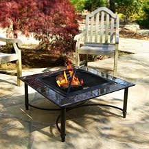 Square Fire Bowl Table - Marble (34")