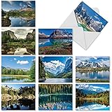 M1728BN Reflections: 10 Assorted Blank All-Occasion Note Cards Feature Beautiful Landscapes,w/White Envelopes.