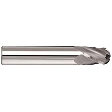 Melin Tool CCMGS-B Carbide Ball Nose End Mills, Inch, Stub Length, Uncoated (Bright) Finish, 30 Degree Helix, For Use With Cast Iron, Nickel/Nickel Alloys, Plastics, Steel/Steel Alloys, Titanium/Titanium Alloys