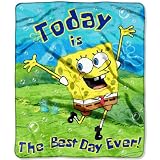 Northwest Company 50-Inch-by-60-Inch Micro Raschel Throw Blanket, SpongeBob 