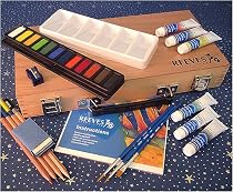 Reeves Watercolor Artist Box- Complete Set in a Wooden Box