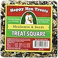 Happy Hen Treats 6 oz. Square-Mealworm and Seed, 4.25" by 4.25" by 1.25"