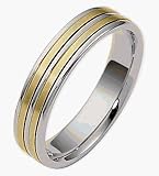 5mm 14 Karat Two-Tone Gold Comfort Fit Wedding Band Ring