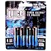 Juice Rechargeable Alkaline Batteries, Size AA, 4-Count Package