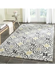 Furniture: Safavieh Four Seasons Collection FRS230A Hand-Hooked Grey and Ivory Indoor/ Outdoor Area Rug, 5 feet by 8 feet (5 x 8) - Safavieh
