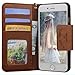 HILDA Phone Case for iPhone 6s Plus 5.5inch Wallet Case Premium Pu Leather Soft TPU Back Impact Resistant Scratch Proof Credit Card Holder Magnetic Flip Cover Brown