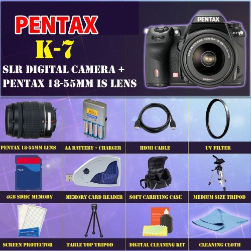Pentax K-7 Digital SLR with Pentax 18-55mm Lens + SSE Premium Starter Accessory Package