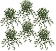 SIX 30" English Ivy Artificial Hanging Bushes Green Frosted