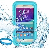 Waterproof Water Resistant Case Cover for Samsung Galaxy Note 5 / Note 4 / Note 3 / Galaxy A7 / E7 / Galaxy S6 Edge+ Plus + SumacLife TM Wristband (Blue)