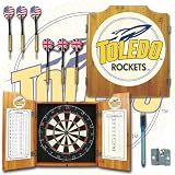 University of Toledo Dart Cabinet with Darts and Board
