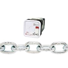 Campbell 0143326 System 3 Grade 30 Low Carbon Steel Proof Coil Chain in Square Pail, Zinc Plated, 3/16" Trade, 0.21" Diameter, 150' Length, 800 lbs Load Capacity