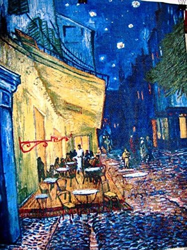 "Cafe Terrace at Night" Vincent Van Gogh Fleece Fabric Panel (Great For Quilting, Sewing, Craft Projects, Throw Blankets, Wall Hangings, and More) 48" x 62"