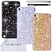 Eco-Fused Case Bundle for Apple iPod Touch 5 Including 3 Bling Glitter Hard Cases / 2 Stylus Pens / 2 Screen Protectors/Microfiber Cleaning Cloth - Perfect for Girls - (Black, Silver, Gold)