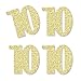 Gold Glitter 10 - No-Mess Real Gold Glitter Cut-Out Numbers - 10th Birthday Party Confetti - Set of 24