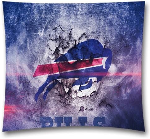 AM Personalized NFL Buffalo Bills Teams Cotton Square Decorative Throw Pillow Covers for Couch Sofa and Bed 18x18 Inch (45x45 cm) Footbal Theme 285