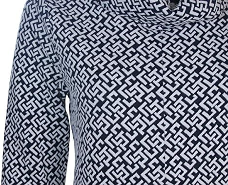 Tyler Boe Womens Greek Key White Navy Kim Cowl Tunic Dress Apparel