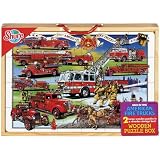 Back in Time with American Fire Trucks Set of 2 Puzzles in Jumbo Box