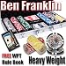 300 Ct Ben Franklin 14 Gram Clay Poker Chip Set w/ Aluminum Case & Free WPT Book