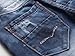 Fashion Mens Jeans Torn Jeans Patched Holey Washed Words Straight Leg Fitted LS