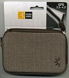 CASE LOGIC GPS CASE 3.5 - 4.3 BROWN HERRINGBONE ZIP TOP FABRIC
