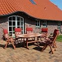 Gartengarnitur Graciosa Holz 6 Hochlehner + 1 Tisch