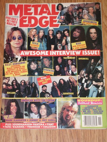 Metal Edge Magazine Back Issue - November 1994 Ozzy Kiss Tesla Aerosmith Dokken Cover