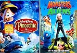 Family Animated 2-Pack: Pinocchio (2-DVD Platinum Edition) / Monsters vs Aliens (2009)