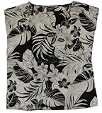 Pullover Blouse - Fancy Garden Cap Sleeve Side Slits Women's Hawaiian Aloha Pupu Top