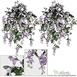 TWO 3' Artificial Wisteria Hanging Flower Bushes