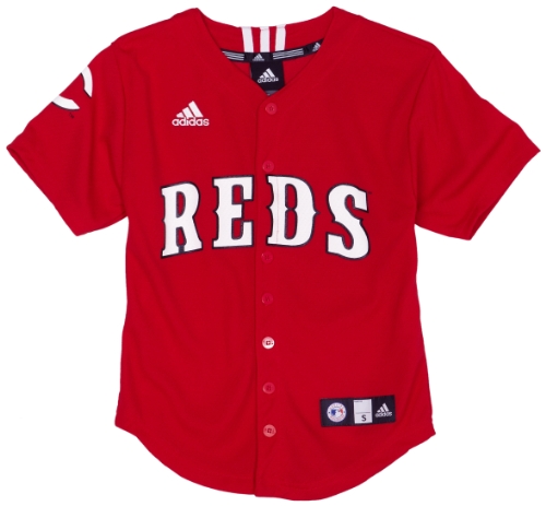 MLB Boys' Cincinnati Reds Screen Print Baseball Jersey, Red, Small