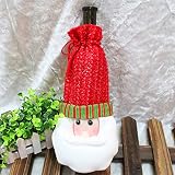 私の家族クリスマス ワインボトル バッグ雪だるまサンタ クロース鹿ディナー パーティー クリスマス テーブル デコレーション-サンタ クロース