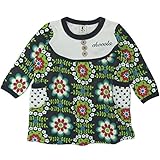 【H27年秋冬物】 chocola(ショコラ) ガーゼ天竺ヨーク切替総柄長袖ワンピース 95cm/クロ NO.CH-1511-58025