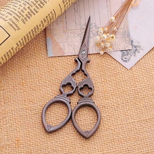 Creative Antique Sewing Scissors Zakka Vintage Stripe Hollow Sewing Supplies