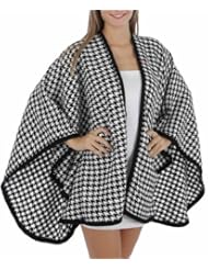 Shoes: Houndstooth Ruana, Shawl, Poncho with Black Border, SUPER CUTE!