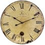 Aged Oversized Wall Clock, 23"D, YELLOW/CREAM
