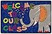 Flagship Carpets Childrens Multicolor Welcome Mat for Classroom or Kids Home School Room, Kids Room and Playroom or Entryway Rug, 2' x 3', Elephant