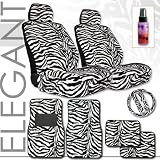 12pc Safari Zebra Car Mats Seat Cover and Steering Wheel Cover Set and a 2 oz Purple... by yupbizauto