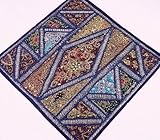 IMAGE OF Blue Kundan Decorative Floor Euro Square Pillow Cushion