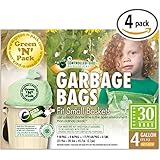 Green N Pack Small Garbage Bags 4 Gallon, 30-Count Box (Pack of 4, 120-Count)