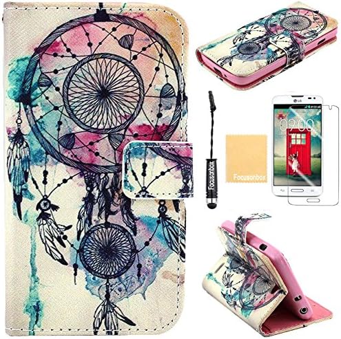 LG L90 Case,PU Leather Case,Focusonbox(TM)PU Leather Protective Flip Folio Slim Fit Wallet Purse Stand Case Cover For LG Optimus L90, with Screen Protector, Stylus and Cleaning Cloth A24