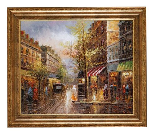Hand Painted Oil Painting on Canvas in Rainy Day Theme