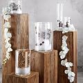 Orchideen-Girlande in Wei�, mit 15 Bl�ten und 5 Knospen, Kunstblume bzw. Kunstbl�te, L�nge: 150 cm
