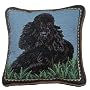 Black Poodle Dog Needlepoint Throw Pillow 10" by ED