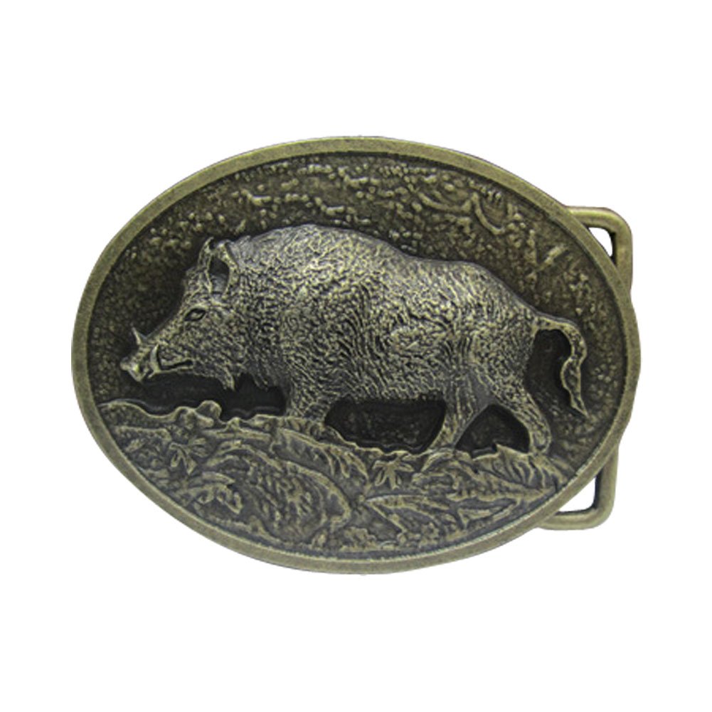 EClover Designer Bronze Wild Boar Western Belt Buckle for Men